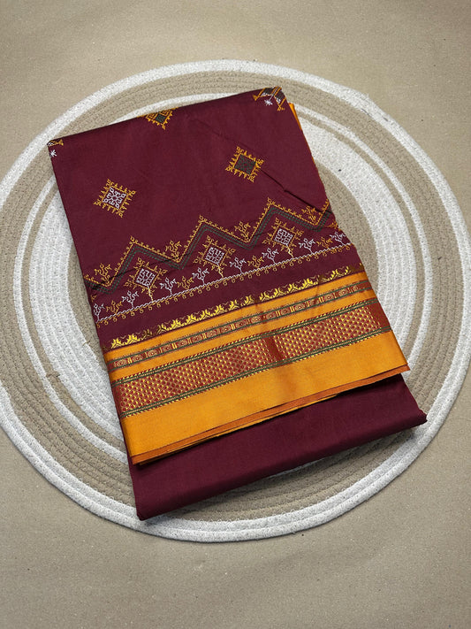 Kashsri | Kasuti Work on Cotton Saree