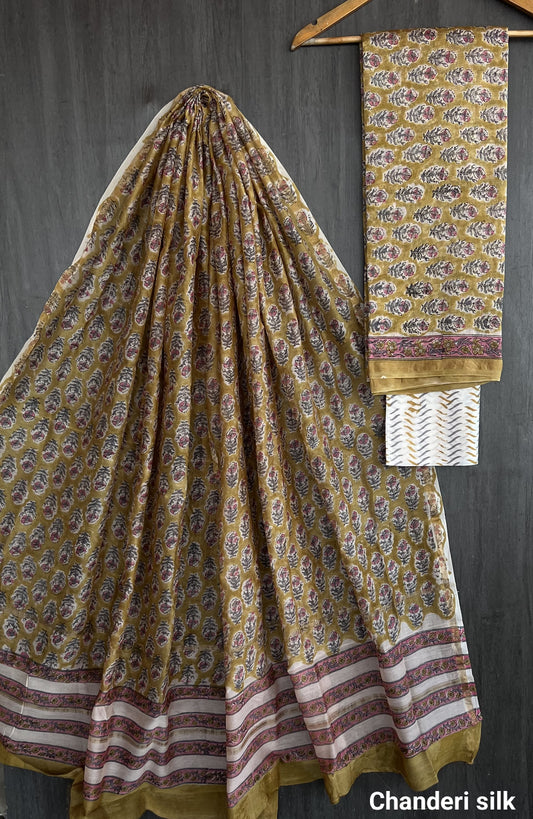 Pawar | hand block printed chanderi sarees