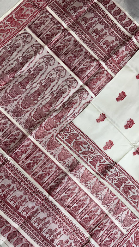 Baluchari sarees.
Material silk with bp.
With silkmark.
