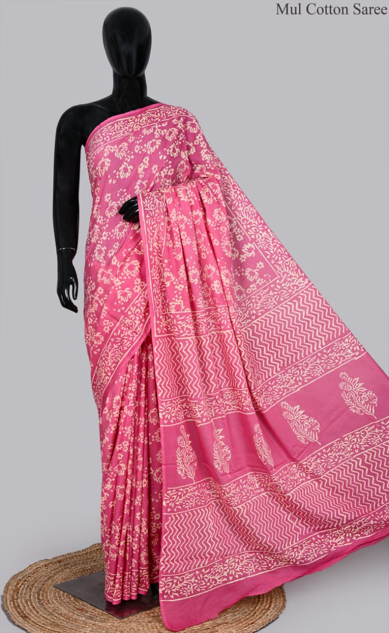 premium Traditional Mulmul CottonBeautiful Pure Soft Mulmul Cotton Sarees available*
Size: 6.30 mtr with blouse 