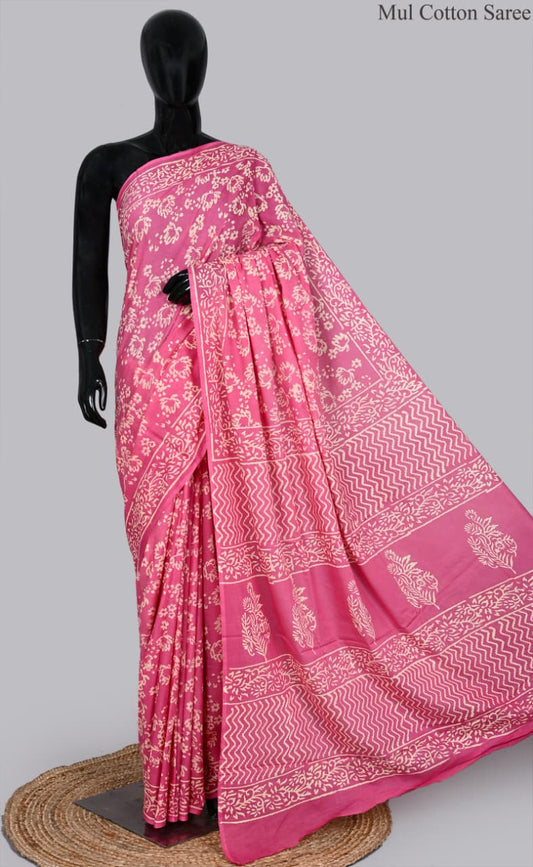premium Traditional Mulmul CottonBeautiful Pure Soft Mulmul Cotton Sarees available*
Size: 6.30 mtr with blouse 