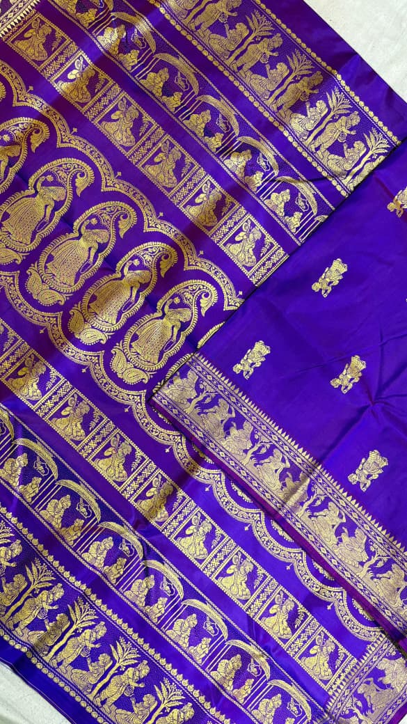 Baluchari sarees.
Material silk with bp.
With silkmark.