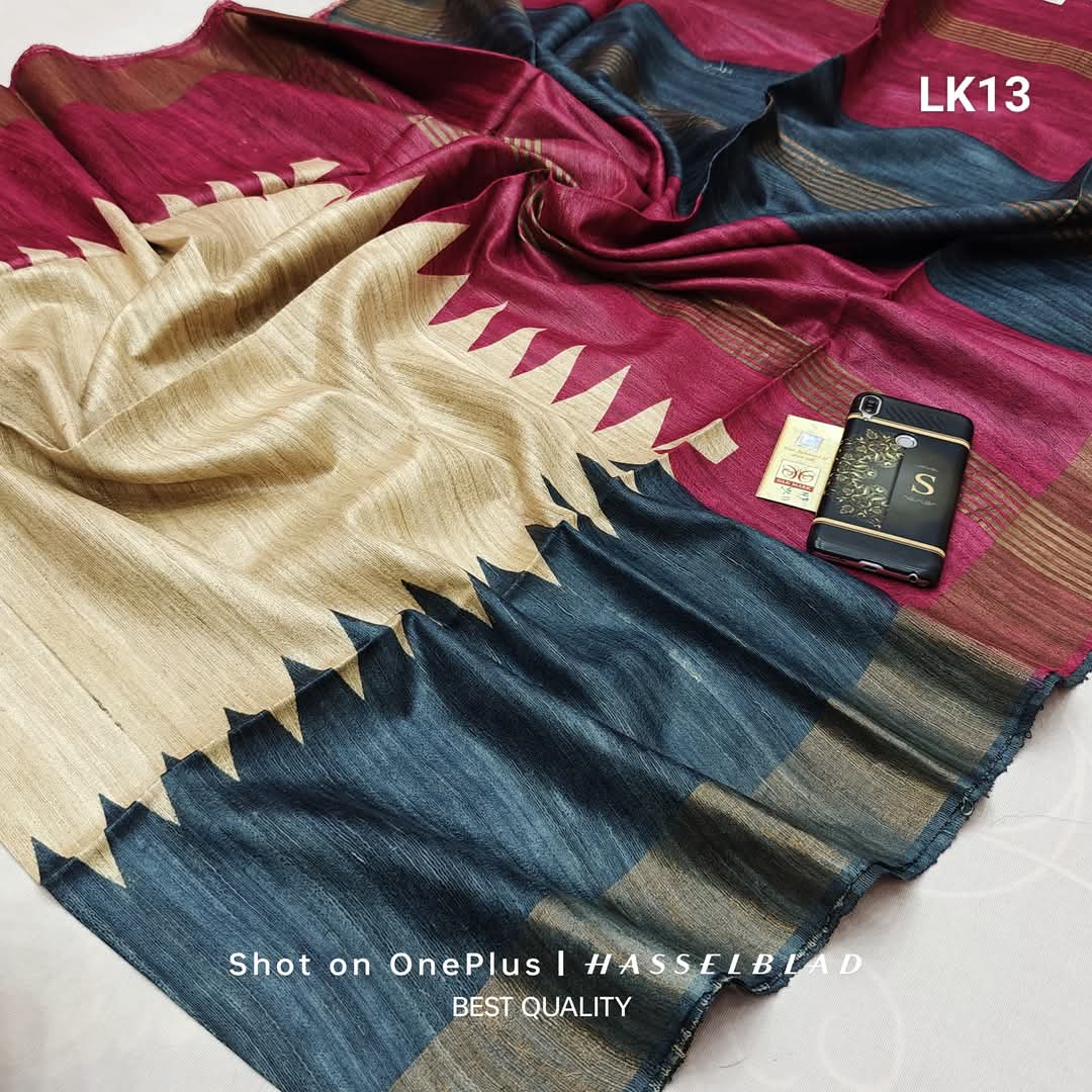 Tuharika | Tussar Ghicha Screen Print Saree