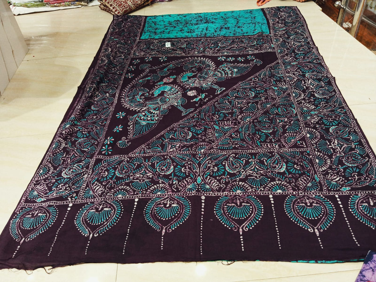 Cotton sorutuli handbatik saree with bp