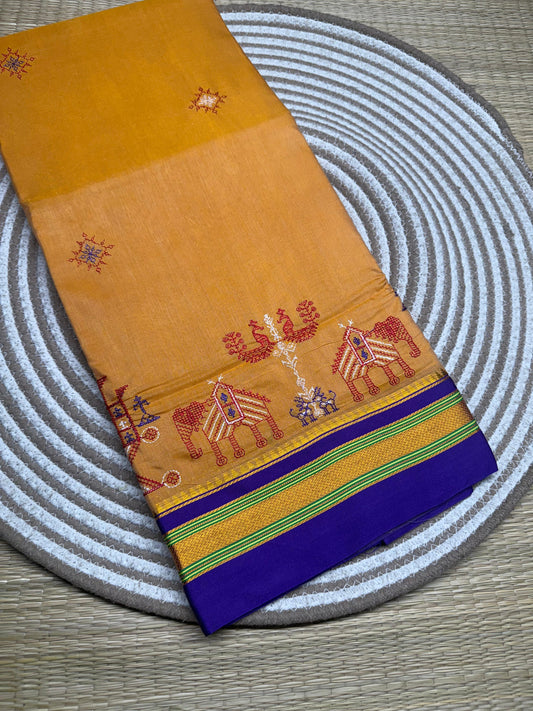 Chandya |  Kasuti Work Saree in Mercerised Cotton