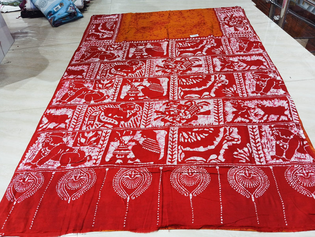 Cotton sorutuli handbatik saree with bp