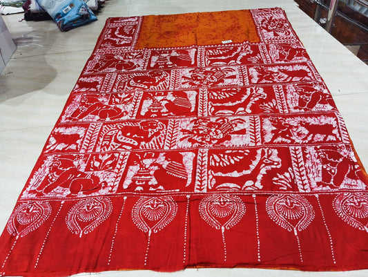 Cotton sorutuli handbatik saree with bp