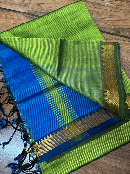 MANGALAGIRI pattu sarees
 with nizam border sarees.

Contrast blouse and pallu.