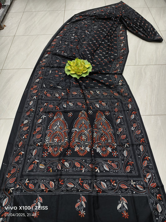 Tynn-blendedsilk-kantha |  Blended silk with Kantha Embroidery