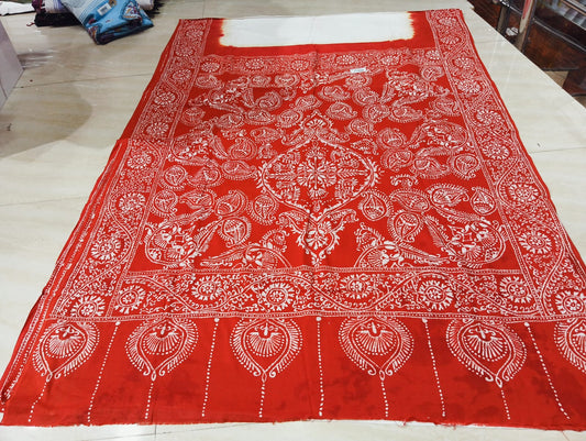 Cotton sorutuli handbatik saree with bp