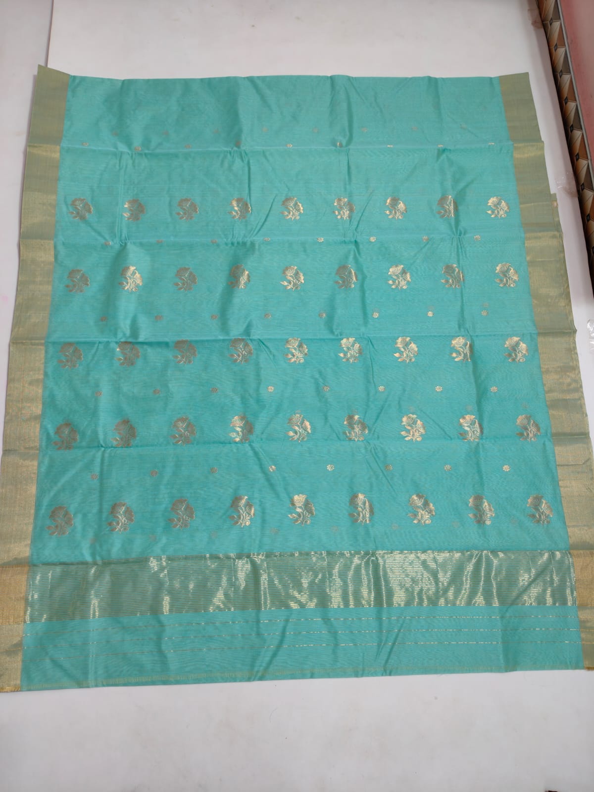 Silk y cotton 
Chanderi
 saree 
