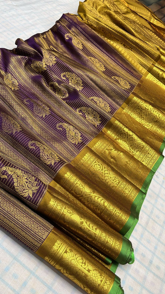 ✨✨Pure Gadwal Traditional
          Border Brocade 
          Pattu Sarees ✨✨