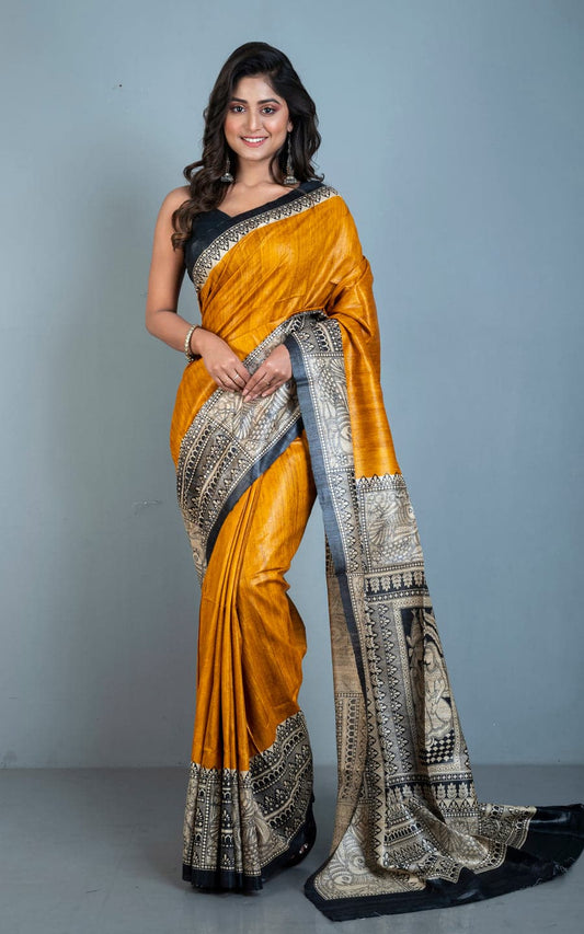 🪴New Design Of  Tussar By Ghicha Screen Print Silk Saree 
All Saree Comes  R Matching 
 Saree. Colour Tassels.
Hand Loom. Saree ..
Running Blouse..Pc ( Saree's Colour)
💯% Silk Saree Comes.With Silk Mark  Certificate (Tag)
Quality 💯% Assured