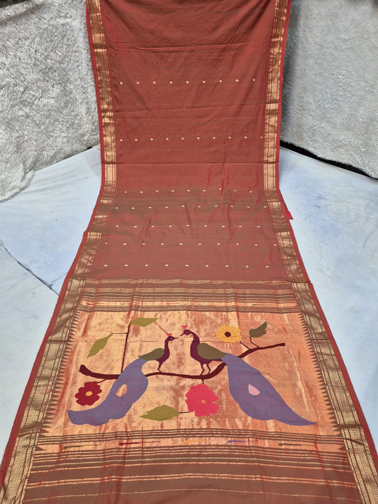 Pure Cotton handwoven paithani saree