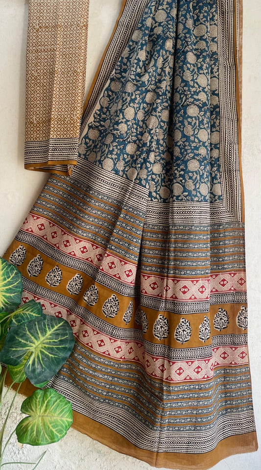Mahadev | Mul Cotton Blockprint Saree