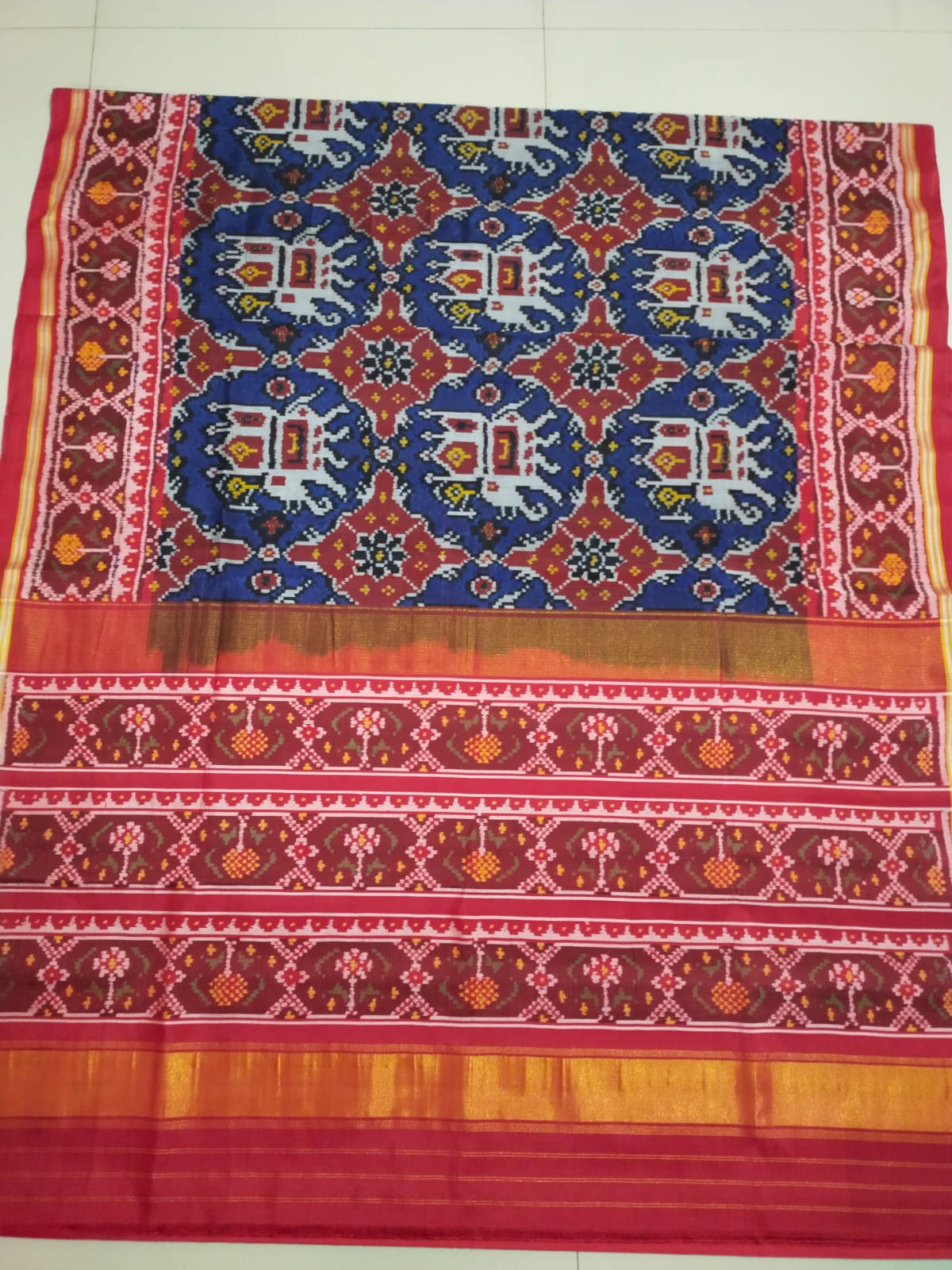 Neelambari-Ikkat-patola-saree | Single ikkat patola saree