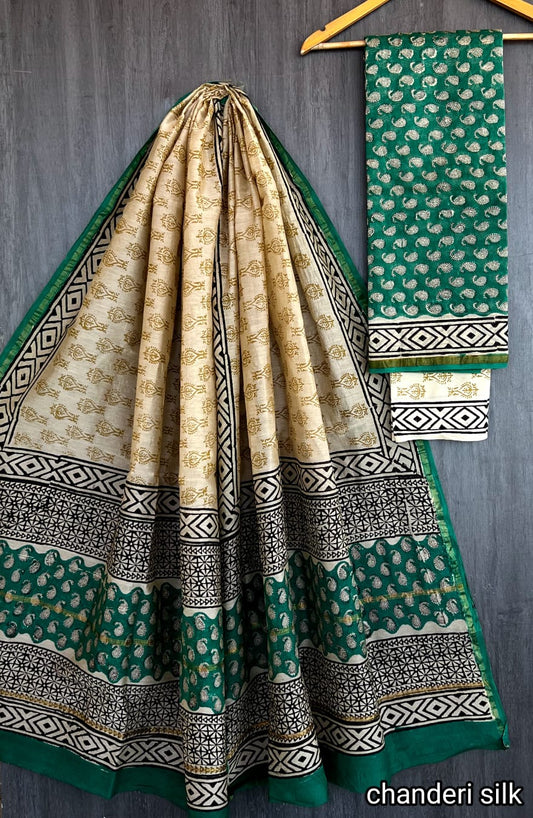 Katkar | hand block printed chanderi sarees