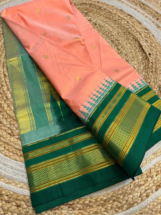 *All New Colours* 

*Exclusive silk ilkal saree*
*Pure silk korvai temple border* with *body butta* design superior quality ilkal saree & contrast blouse 
6.10mtrs length 
Full body pure silk 