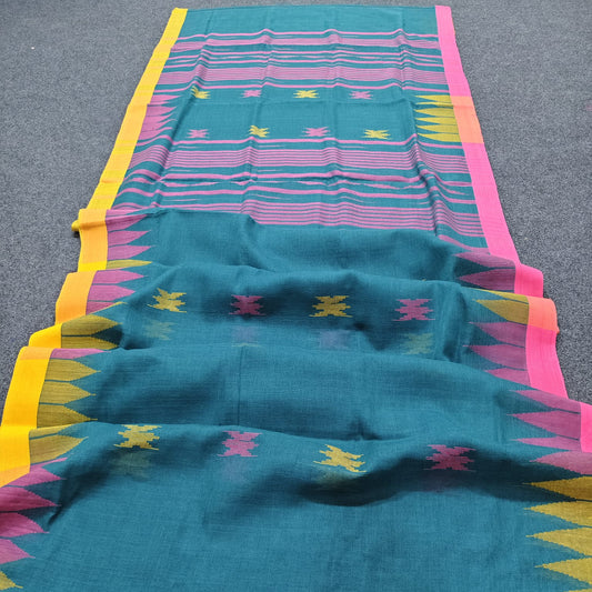 Authentic handloom
 monipuri cotton saree
With bp
