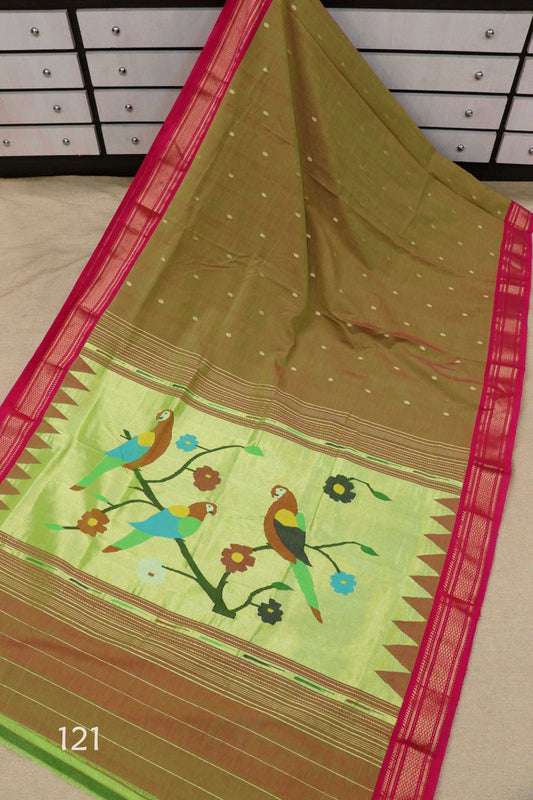 Maivy | Cotton Handloom Paithani Saree