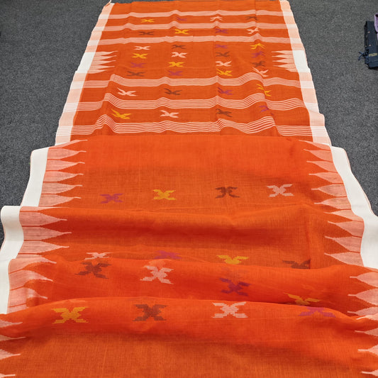 Authentic handloom
 monipuri cotton saree
With bp
