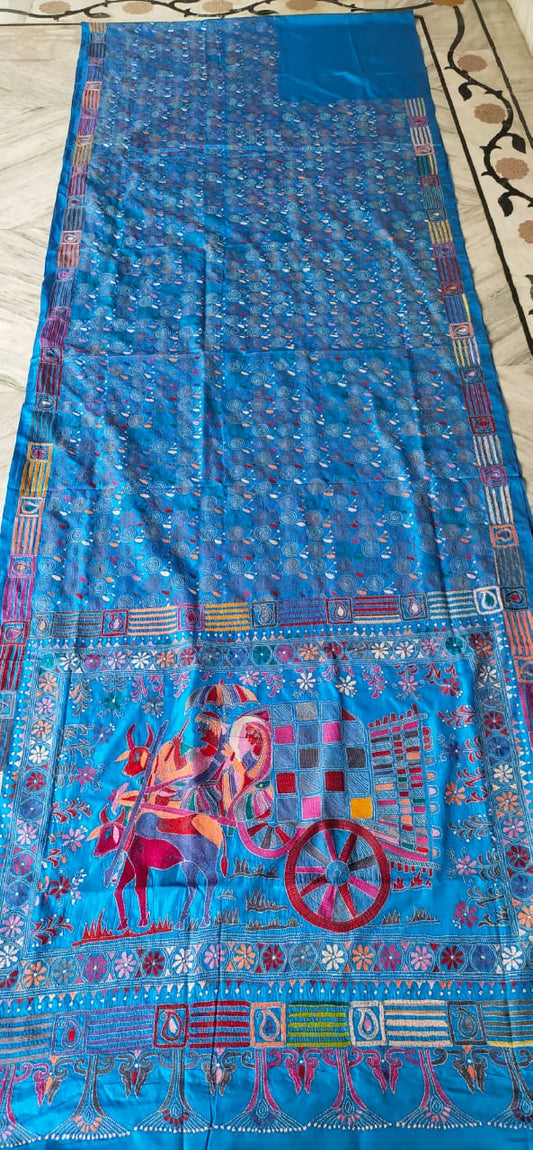 Nabha-kantha | Hand Made Kantha Embroidery on Semi Silk