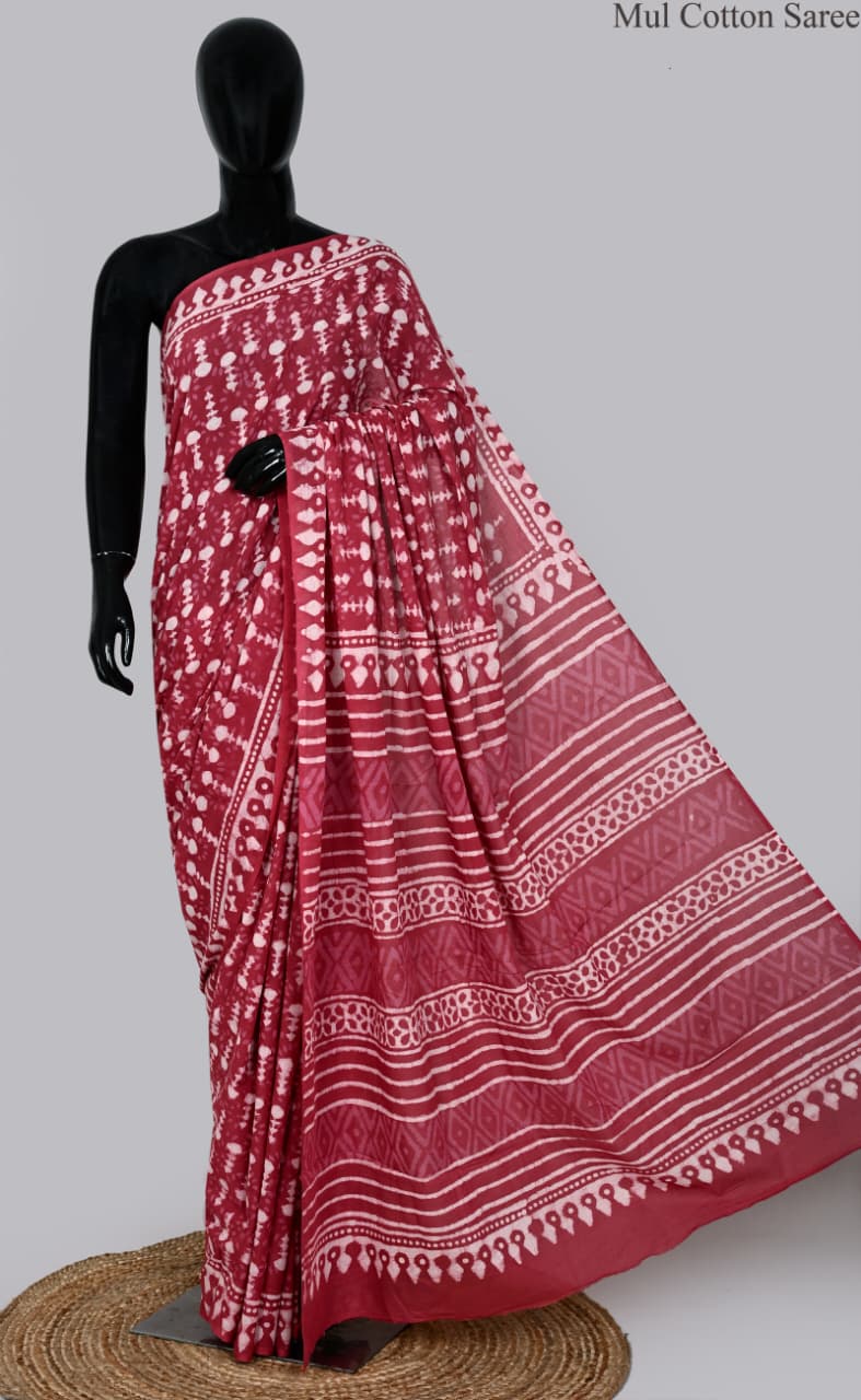 premium Traditional Mulmul CottonBeautiful Pure Soft Mulmul Cotton Sarees available*
Size: 6.30 mtr with blouse 