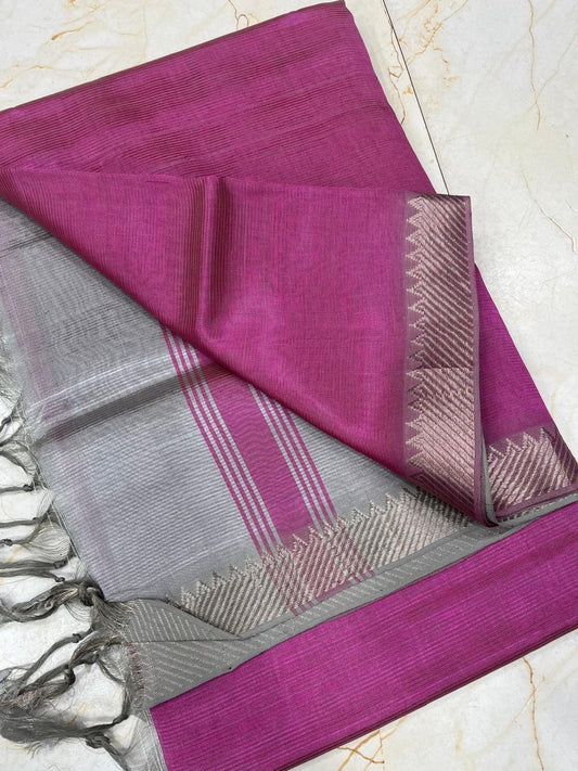 MANGALAGIRI pattu sarees
 with nizam border sarees.

Contrast blouse and pallu.