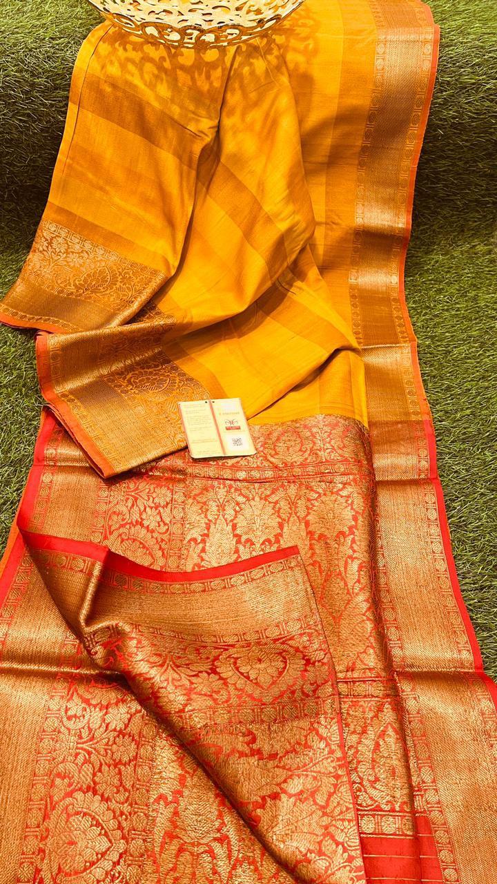 Izabelle-tussar-banarasee | Tussar silk Banarasee sarees