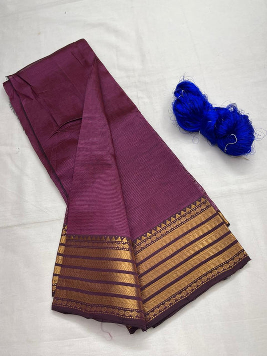 Mangalagiri pattu by cotton
pure handloom big jari border
sarees with running blouse