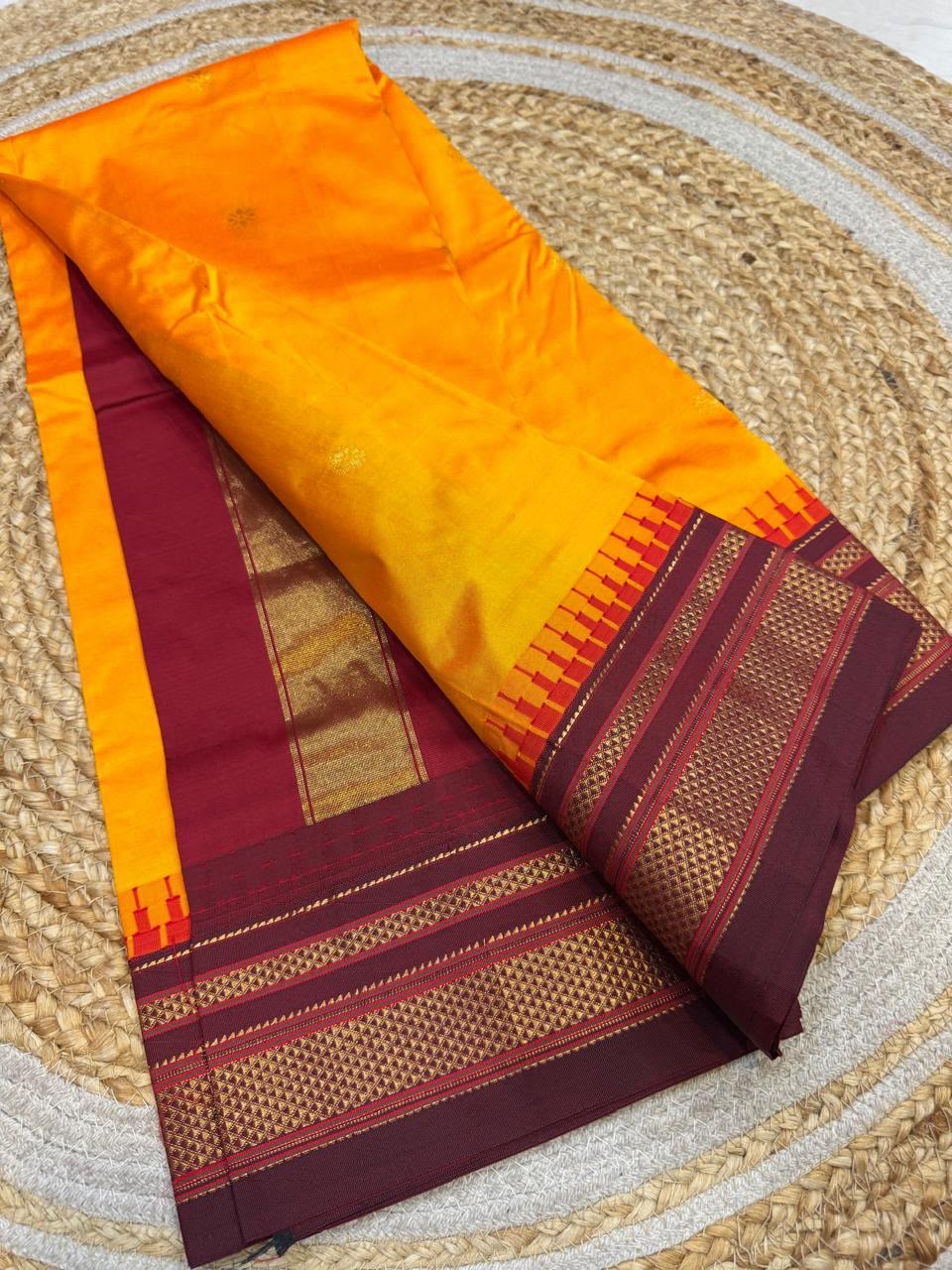 *All New Colours* 

*Exclusive silk ilkal saree*
*Pure silk korvai temple border* with *body butta* design superior quality ilkal saree & contrast blouse 
6.10mtrs length 
Full body pure silk 
Border, pallu & blouse semi silk

