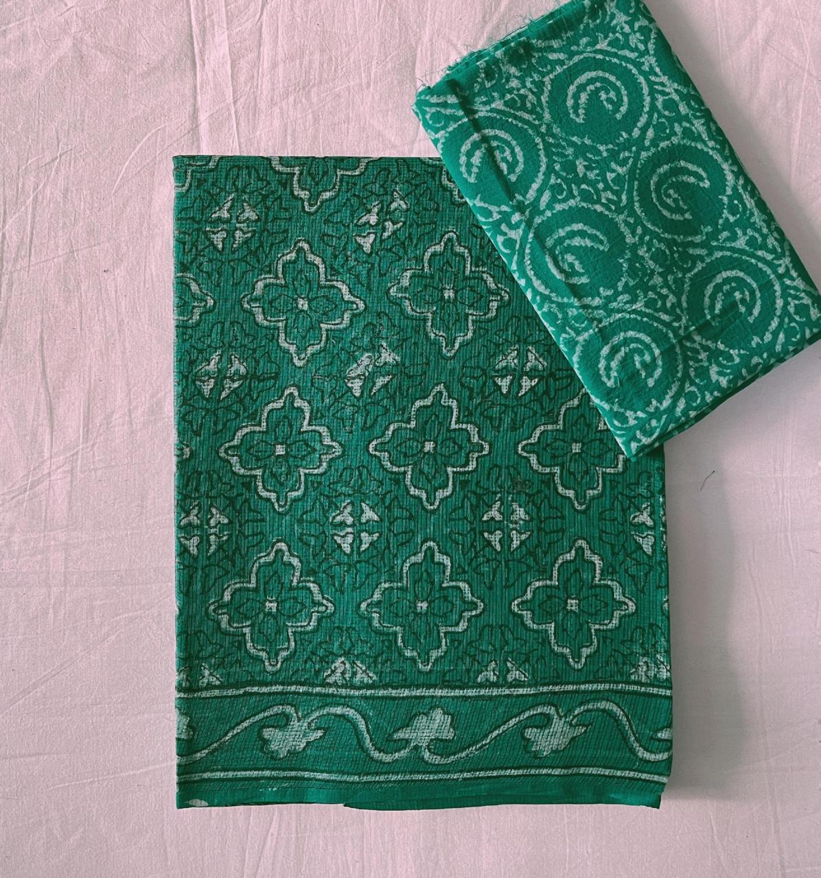 Parameswaran  | block printed by hand on Kota Doria cotton sarees