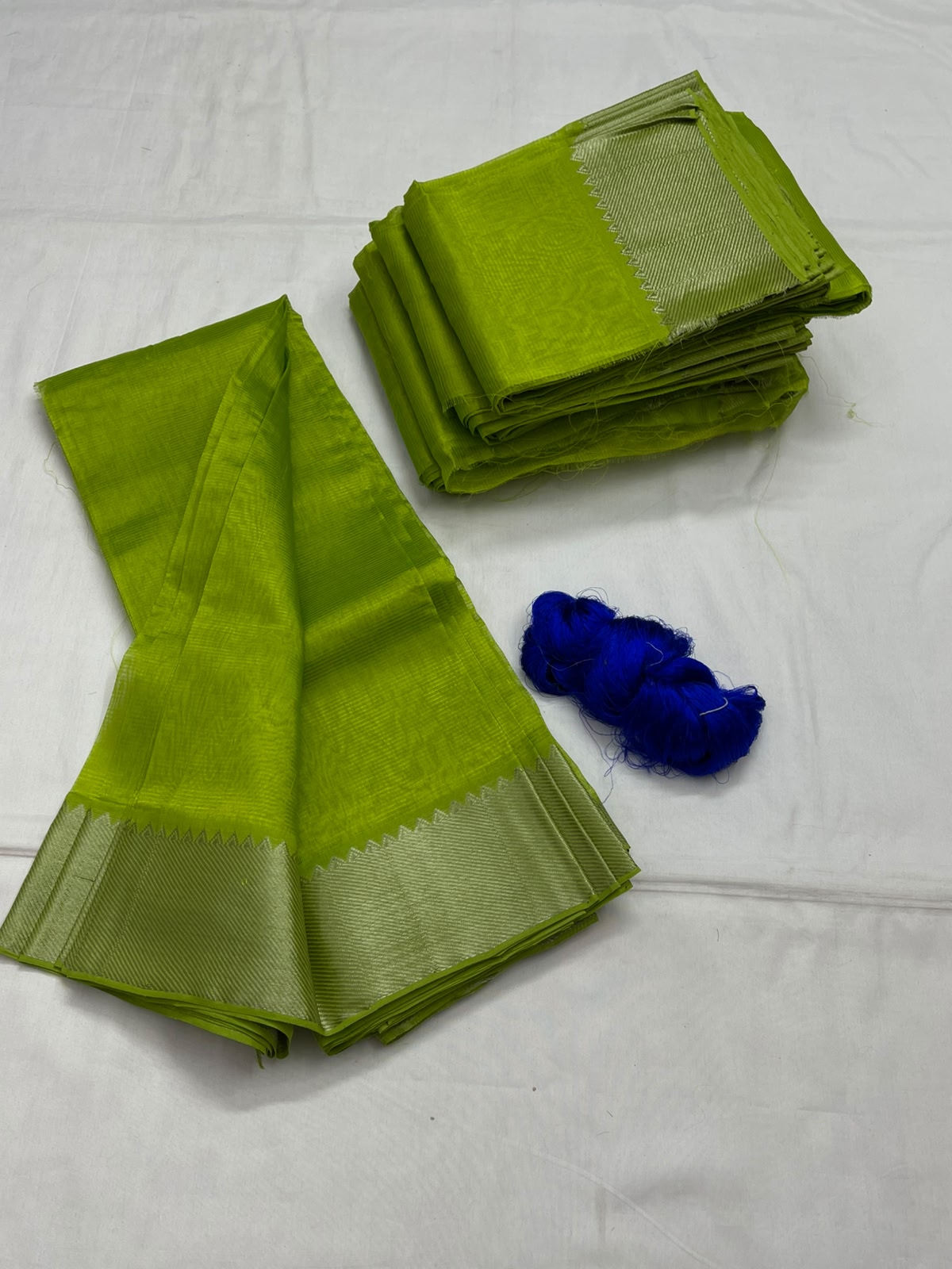 Mangalagiri pattu by cotton
pure handloom big jari border
sarees with running blouse