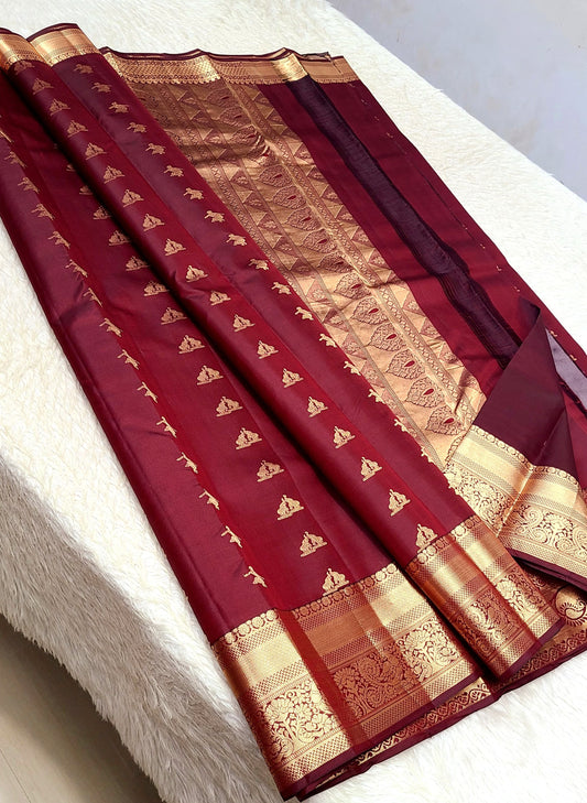 Bhavyaika | 1G zari kanjeevaram saree