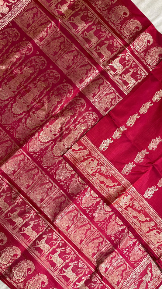 Baluchari sarees.
Material silk with bp.
With silkmark.