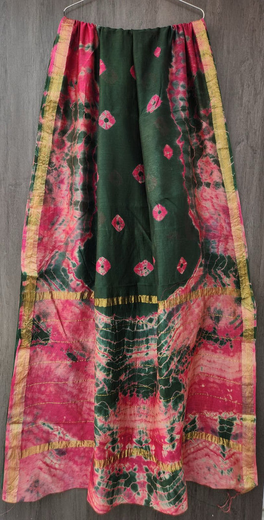 Pande | Block printed Maheshwari Silk Saree