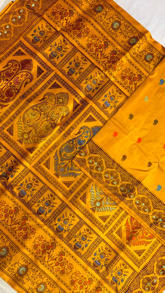Baluchari sarees. 
Material silk with bp. 
With silkmark. 