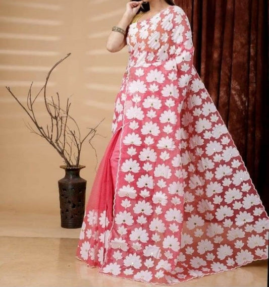 Henzita | Applique Cotton Silk Saree