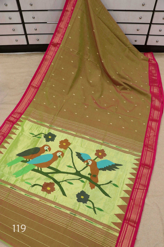 Anjali | Cotton Handloom Paithani Saree