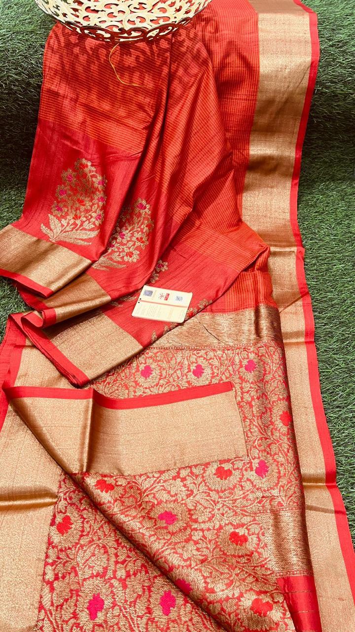 Ileana-tussar-banarasee | Tussar silk Banarasee sarees