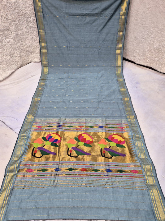 Pure Cotton handwoven paithani saree