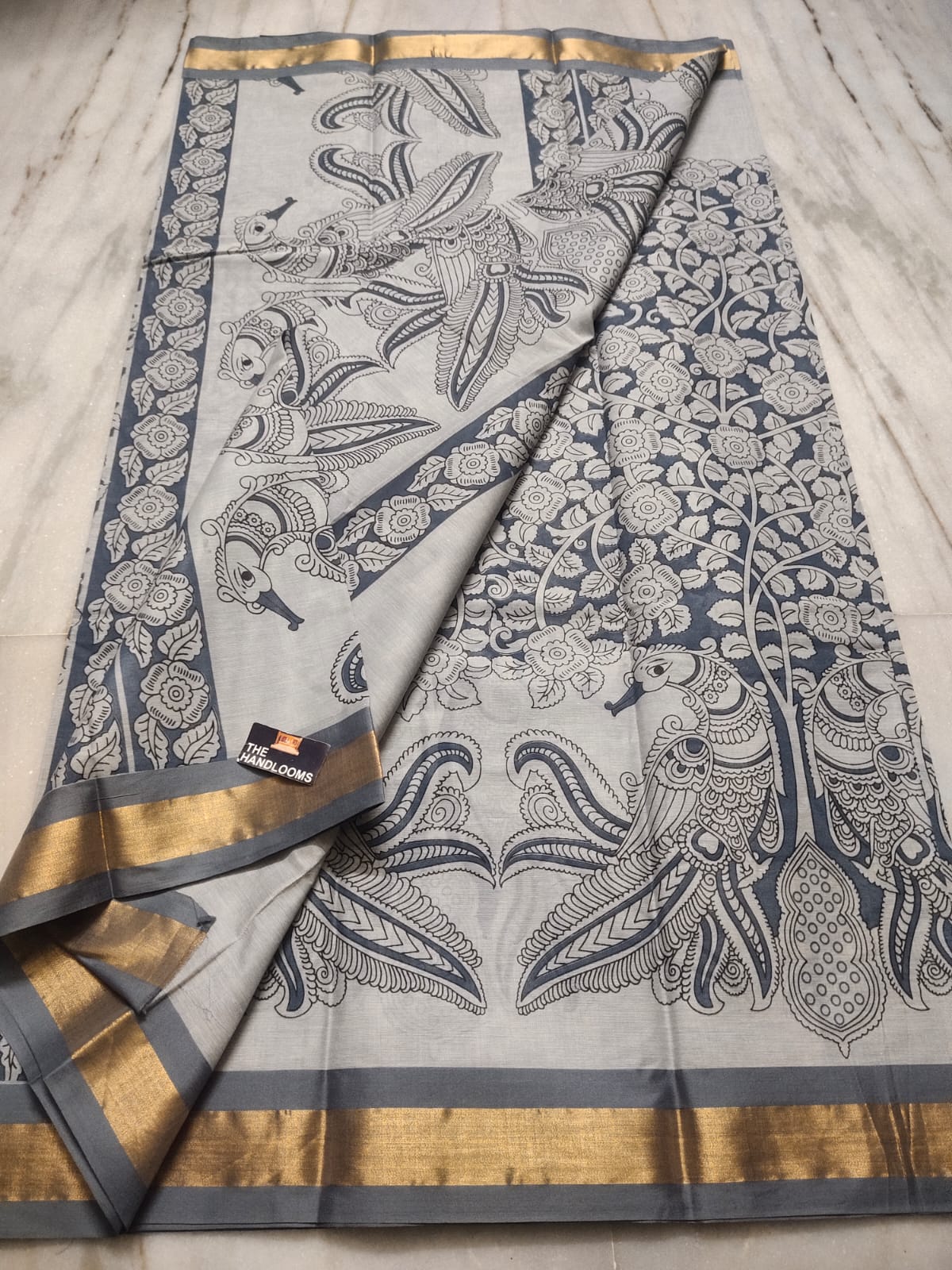 Manvinthra | Mangalagiri Screen Printed Saree