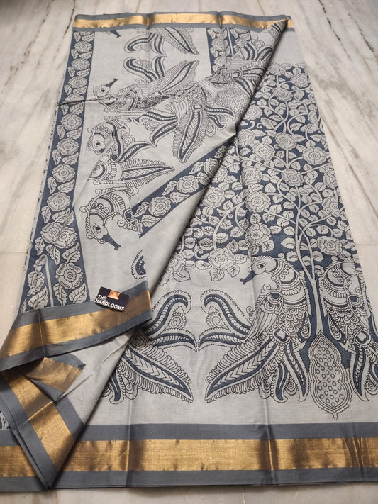 Manvinthra | Mangalagiri Screen Printed Saree