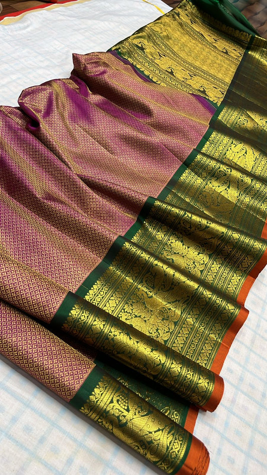 ✨✨Pure Gadwal Traditional
          Border Brocade 
          Pattu Sarees ✨✨