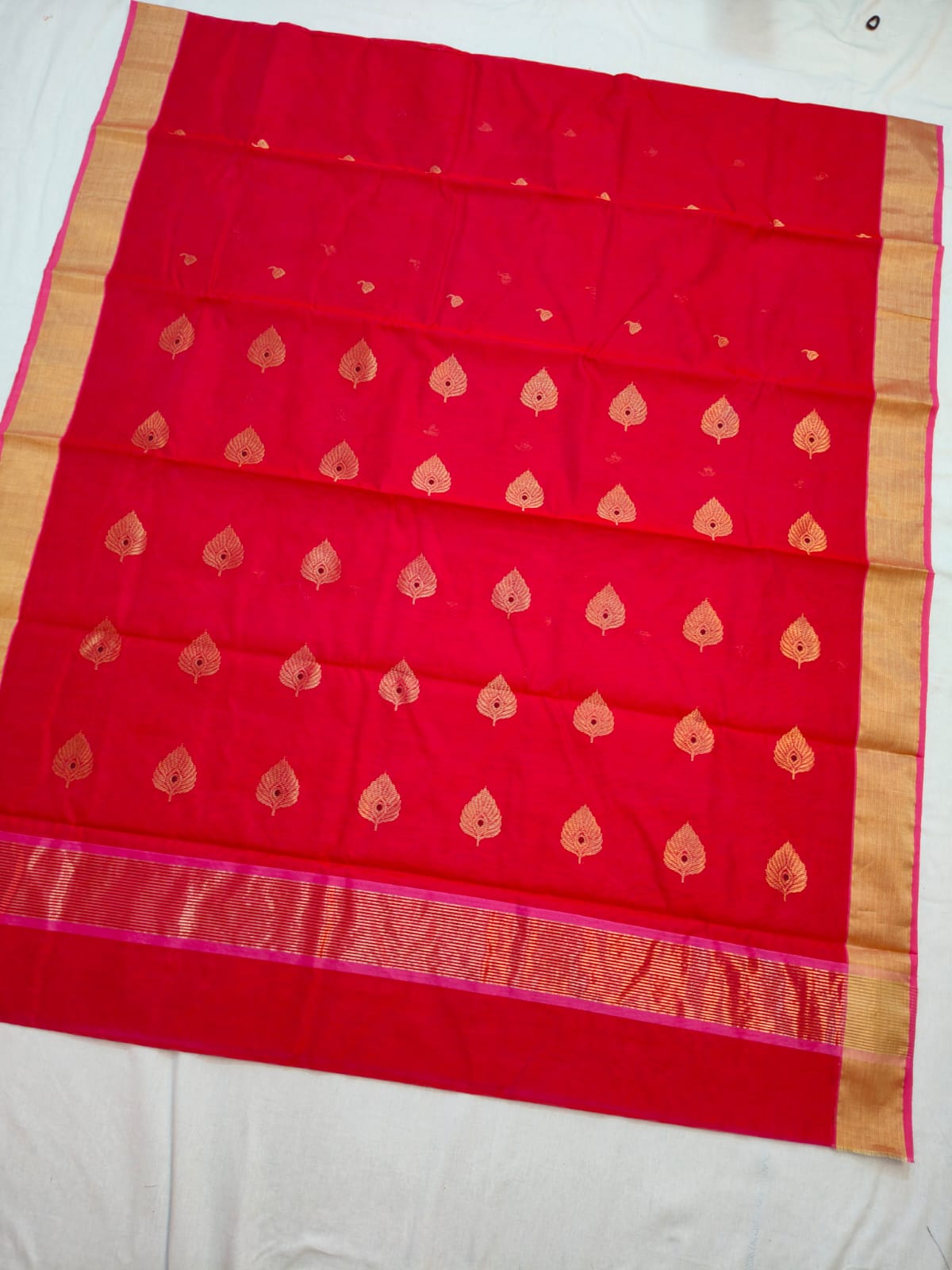 Silk y cotton 
Chanderi
 saree 
