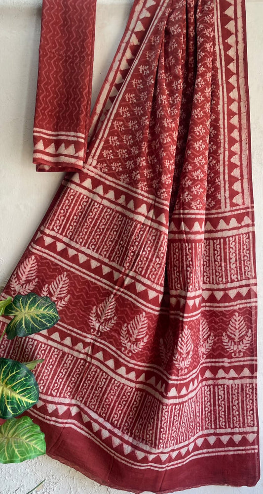 Mitra | Mul Cotton Blockprint Saree