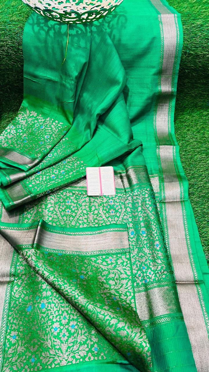 Iravati-tussar-banarasee | Tussar silk Banarasee sarees