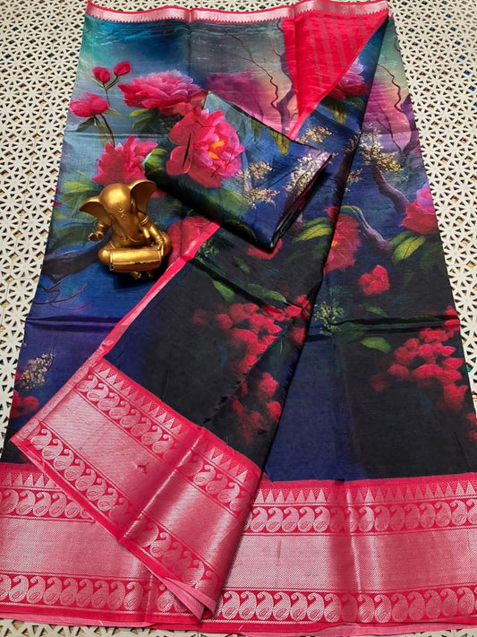 Mandira | Digitally printed cotton silk saree