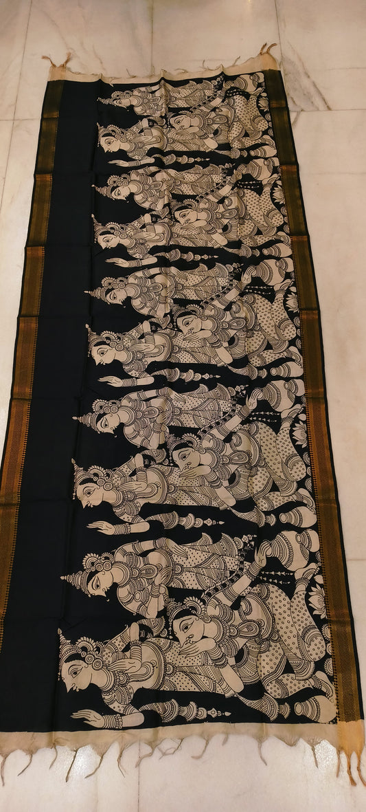 Kalpitha | Kalamkari dupatta on mangalagiri silk