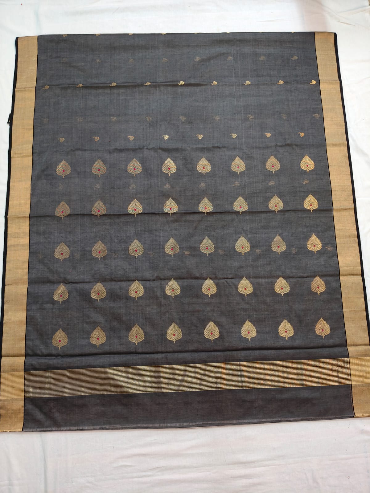 Silk y cotton 
Chanderi
 saree 
